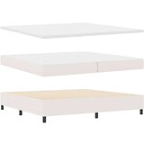  LED Box Spring Krevet s uzglavljem Krema i bijela 200 x 200 cm | shoptok.hr