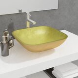 vidaXL Umivaonik stakleni 42x42x14 cm zlatni cijene