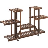  Stalak za cvijeće s kotačima 110x25x78 cm od masivne jelovine | Eponuda.com