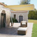 vidaXL Prostostoječa ročno zložljiva tenda 400x350 cm rumena/bela Cene