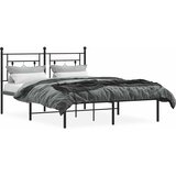  Metalni okvir za krevet s uzglavljem crni 140x200 cm | shoptok.hr