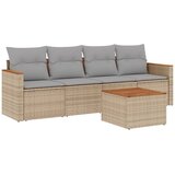  5-dijelni set vrtnih sofa s jastucima bež od poliratana | shoptok.hr