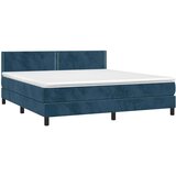 box spring s madracem LED tamnoplavi 160x200 cm baršun | shoptok.hr
