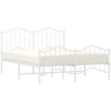  Metalni okvir kreveta uzglavlje i podnožje bijeli 135 x 190 cm | shoptok.hr