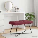  Klupa s gumbastim tkanjem Vinska crvena 80 x 40 x 46 cm Tkanina | Eponuda.com