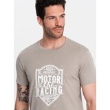 Ombre Men's motorcycle style printed t-shirt - ash | shoptok.hr