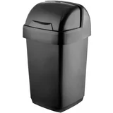 Addis Črni koš za smeti Roll Top, 22,5 x 23 x 42,5 cm