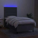  Box spring postelja z vzmetnico LED temno siva 80x200 cm blago, (20937817) | Shoptok.si
