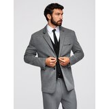 Ombre Men's knitted jacket with a fitted cut - graphite | Shoptok.si