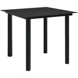  5-dijelni vrtni blagovaonski set od poliratana i stakla Crna Dužina stola 80 cm | shoptok.hr
