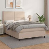  Box spring postelja z vzmetnico kapučino 140x200cm umetno usnje, (20895885) Cene