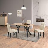 Livetastic JEDILNA MIZA, masivno les kavčukovca barve hrasta | Shoptok.si