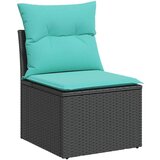  Vrtna garnitura - 9-dijelni set vrtnih sofa s jastucima crni od poliratana - Crna sa spremištem 1 | shoptok.hr