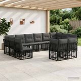  Set vanjskih sofa Crna i tamno siva Poliester | shoptok.hr