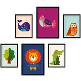 Wallity Dječje slike u setu od 6 kom 24x44 cm Animals - Cijene