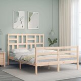  Okvir kreveta s uzglavljem 140 x 190 cm od masivnog drva | shoptok.hr