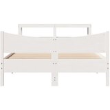 vidaXL okvir kreveta s uzglavljem bijeli 140 x 190 cm od borovine | shoptok.hr