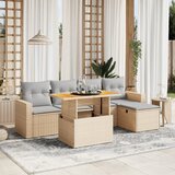 vidaXL 6-dijelni set vrtnih sofa s jastucima bež od poliratana | shoptok.hr