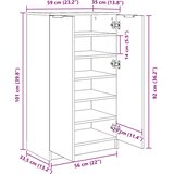 Ormarić za cipele sivi hrast 59x35x100 cm konstruirano drvo | shoptok.hr
