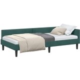 vidaXL Kotni posteljni okvir z vzglavjem Temno zelena 80 x 200 cm | Shoptok.si