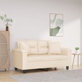  Dvosjed s jastucima bež 120 cm tkanina od mikrovlakana | shoptok.hr