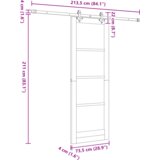 vidaXL klizna vrata s opremom bijela 73.5x211 cm od čvrstog borovog drveta | shoptok.hr