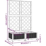 vidaXL Vrtna sadilica s rešetkom smeđa 80 x 40 x 121,5 cm PP | shoptok.hr
