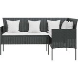 vidaXL Garnitura L-oblika od poliratana s jastucima crna | shoptok.hr