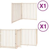 vidaXL Vrata za pse s vratašcima 6 panela sklopiva 480 cm drvo topole | shoptok.hr