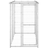 Vanjski kavez za pse s krovom pocinčani čelik 110x220x180 cm | shoptok.hr