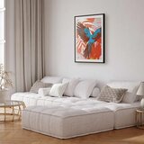  Plakat - Exotic Wings - parrot among abstract leaf patterns 60x90 Crni okvir s margom | shoptok.hr