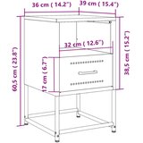 vidaXL Nočna omarica antracit 36x39x60,5 cm jeklo | Shoptok.si