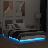  Okvir kreveta s uzglavljem i LED svjetlima bijeli 140 x 200 cm | shoptok.hr