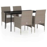  5-dijelni vrtni blagovaonski set s jastucima bež i crni | shoptok.hr
