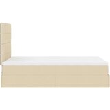 vidaXL Otomanski okvir kreveta s madracem krem 120x200cm od tkanine | shoptok.hr