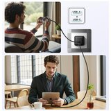 Swissten iPEAX punjač za AC220 GaN 35W (USB-C + USB-A) CRNI | shoptok.hr