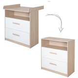 Roba Bijela/u prirodnoj boji dječja komoda u dekoru hrasta s promjenjivim stolom 88x98x75 cm Cabane – | shoptok.hr