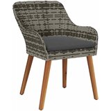  Vrtna stolica s jastukom 2 pcs Siva 62,5 x 55 x 82 cm poliratan | shoptok.hr