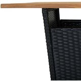 Poli 9-dijelni vrtni barski set od poliratana s jastucima crni | shoptok.hr