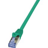 Logilink CQ3015S RJ45 omrežni kabel\, Patch kabel CAT 6a S/FTP 0.25 m zelena ognjevaren\, z zaščitnim zapornim zatičem 1 kos, (20418605) | Shoptok.si