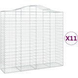  Obokane gabion košare 11kosi 200x50x180/200 cm pocinkano železo, (21000609) | Shoptok.si