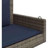 vidaXL Klupa za ljuljanje s jastucima siva 119x56x48 cm poli ratan | shoptok.hr