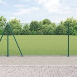vidaXL Varjena žičnata ograja s 7 flanšnimi stebrički Zelen 1,2x10 m Jeklo Cene