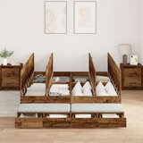  Postelja s shranjevanjem Stari les Trden les 140 x 190 cm, (22084026) | Shoptok.si