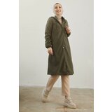 InStyle Edna Inner Fleece Hooded Coat - Khaki Cene