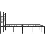 Metalni Kovinski posteljni okvir z vzglavjem črn 193x203 cm | Shoptok.si