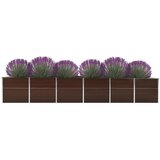 Furnova Visoka greda pocinkano jeklo 480x80x77 cm rjava, (21920325) | Shoptok.si