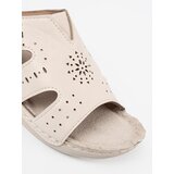 Shelvt Comfortable light beige flip-flops on a low wedge | shoptok.hr