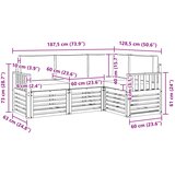  Set vanjskih sofa 4 pcs Bijela i bež 187,5 x 128,5 x 73 cm | Eponuda.com