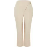 Trendyol Curve Stone High Waist Buckle Detailed Woven Trousers